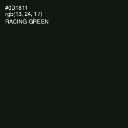 #0D1811 - Racing Green Color Image